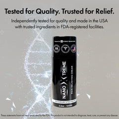 NANOXTREME Pain Relief Cream brand-labelled bottle in a gym bag for knee or shoulder relief