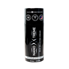 NANOXTREME Pain Relief Cream pump-front demonstrates fast-absorbing relief for everyday muscle and joint discomfort