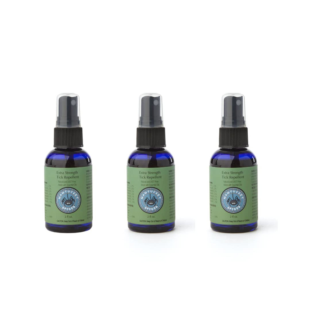 Nantucket Spider tick repellent spray 3-pack bottles outdoors with fresh scent