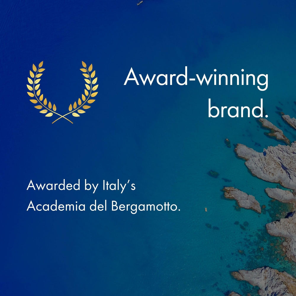NAOMI Bergamore packaging box with certifications.