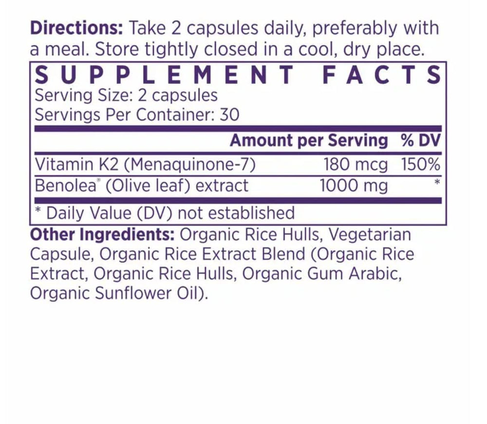 NAOMI BP Advanced vitamin K2 bottle showing 180 mcg MK-7 for arterial health