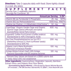 Closeup of NAOMI BrainSpan capsules in pack highlighting ease of daily use.