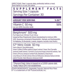 NAOMI Bergamot Plus label close-up highlights polyphenol benefits.