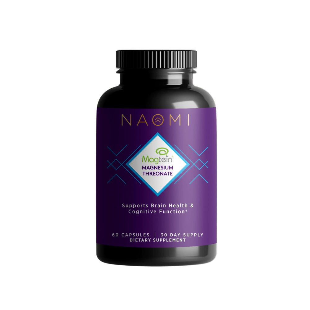 NAOMI Magtein 2000mg bottle shown for brain health support