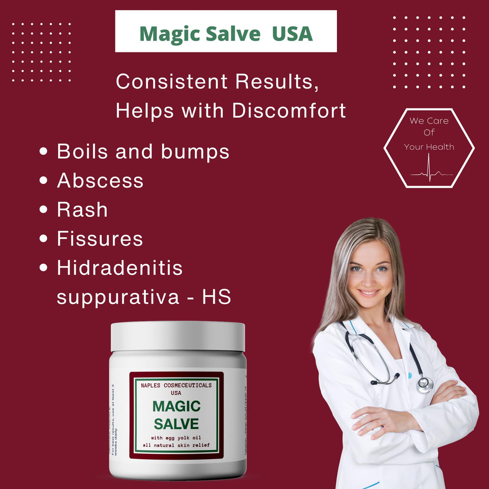 Naples Cosmeceuticals Magic Salve texture shown for soothing skin use.