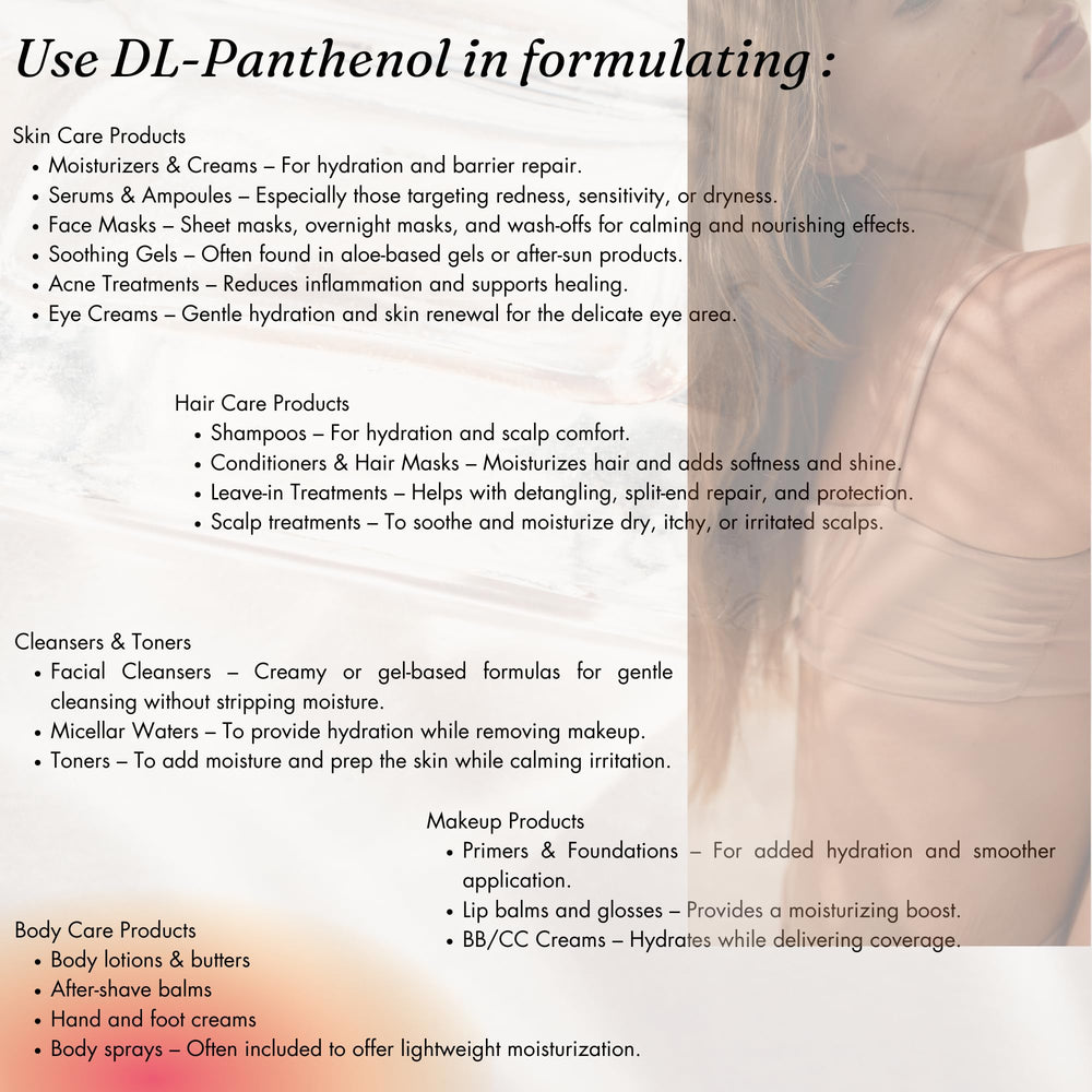 Naples Cosmeceuticals panthenol powder for hair care adds shine and softness