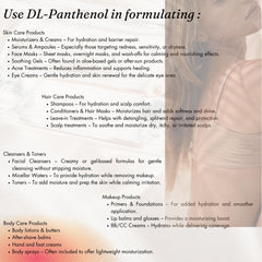 Naples Cosmeceuticals panthenol powder for hair care adds shine and softness