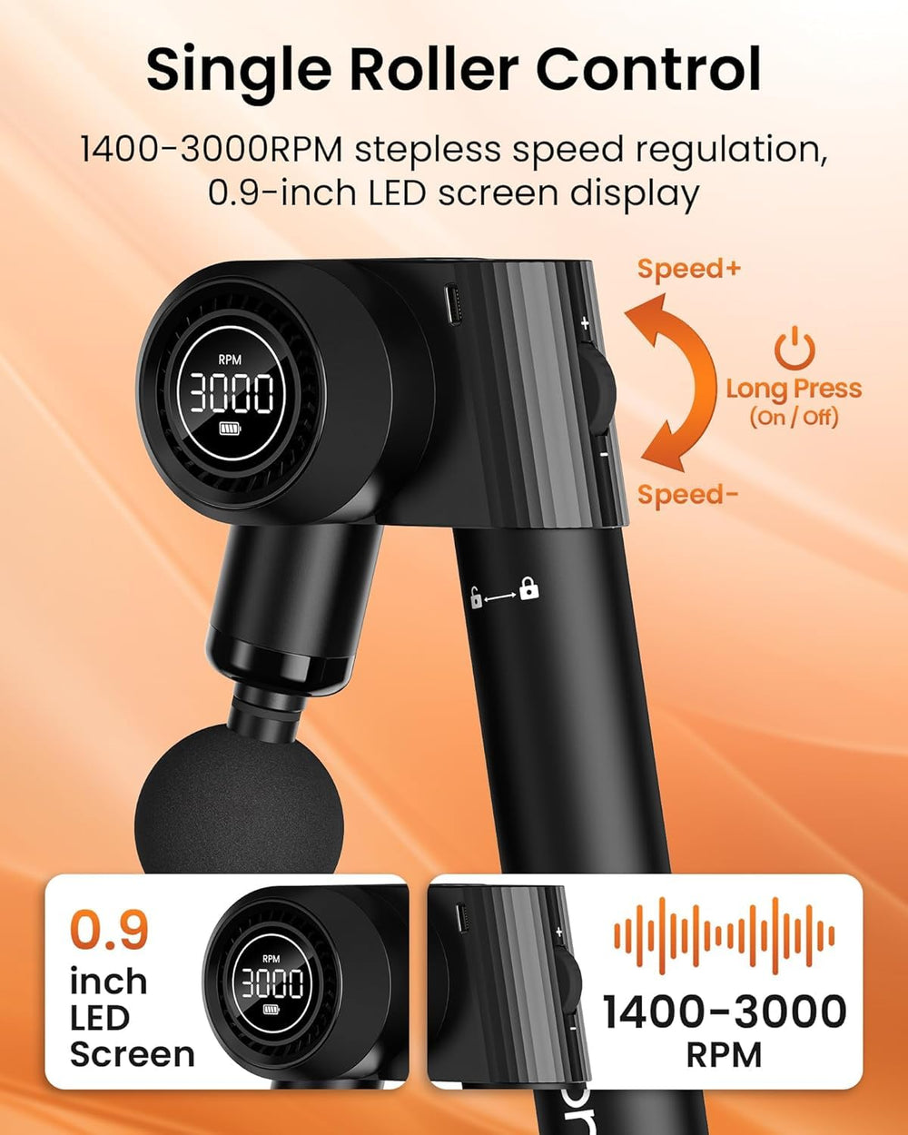 NAPRE Massage Gun long-lasting battery for extended use away from outlets.