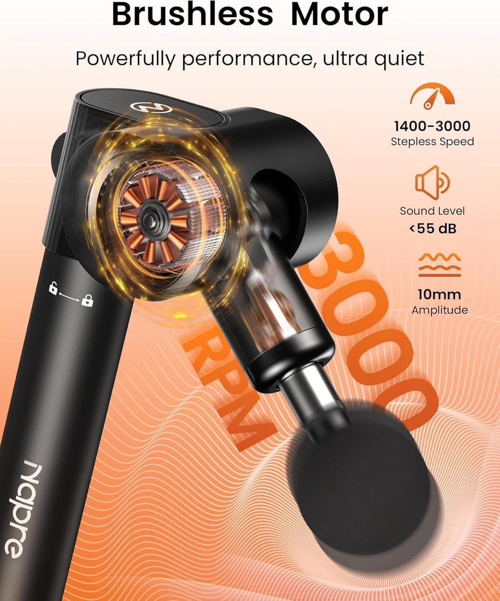 NAPRE Massage Gun quick charging capability for on-the-go recovery sessions.