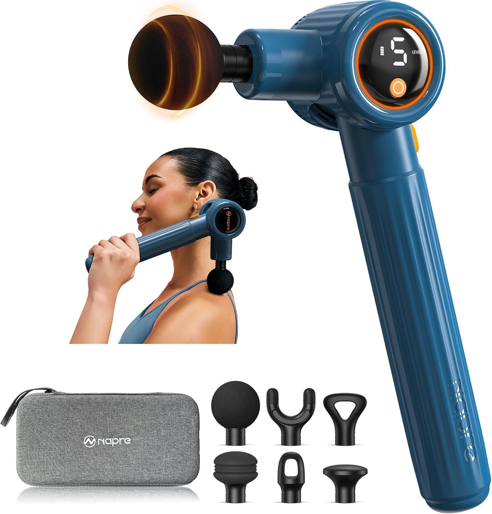 NAPRE Massage Gun with extension handle for easy reach and control
