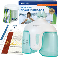 Nascool nasal irrigation system in green offers gentle cleansing for daily nasal comfort