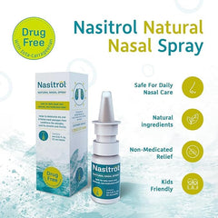 Nasitrol nozzle in use delivering gentle saline mist
