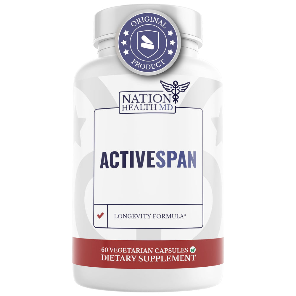 NATION HEALTH MD ActiveSpan bottle for daily vitality and longevity support.