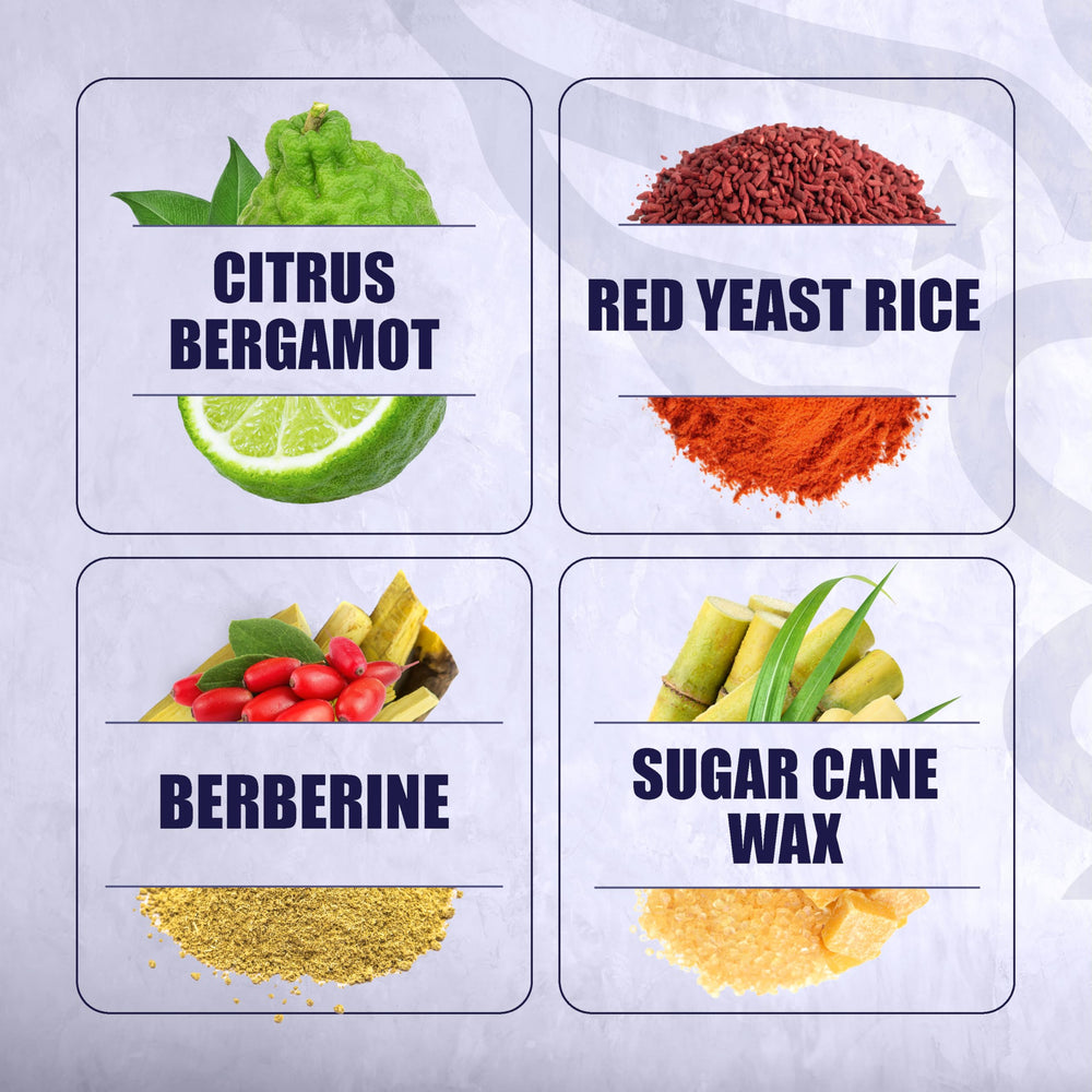 Nation Health MD CL Switch capsules closeup highlights bergamot and berberine components for heart-friendly potential.