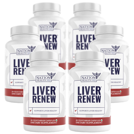 Nation Health MD Liver Renew bottle with artichoke extract supports digestion.