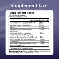 Nation Health MD Liver Renew capsules closeup shows artichoke and milk thistle ingredients