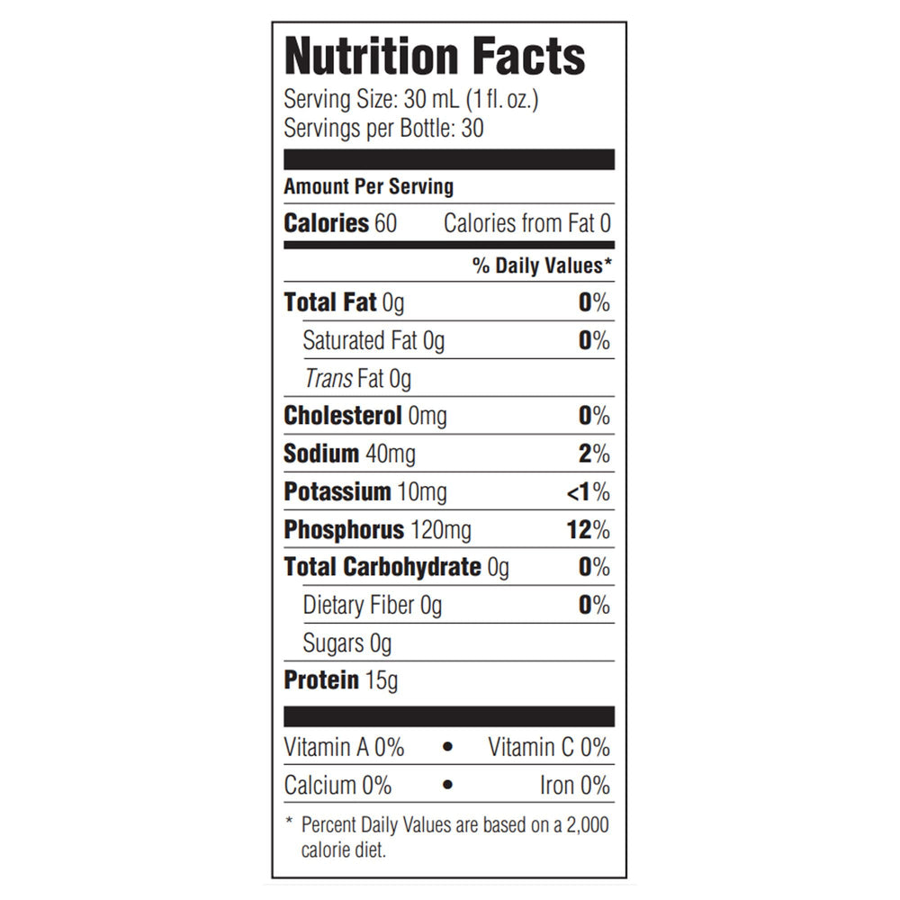 National Nutrition ProSource NoCarb nutrition facts showing 60 calories per serving