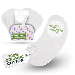 Natissy non-slip wingless panty liner close-up showing secure stay-put fit