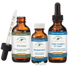 Native Remedies Bladder Plus UltraPack main bottle on a clean counter for daily urinary support