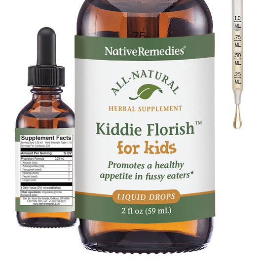Native Remedies Kiddie Florish bottle front shows natural appetite support.