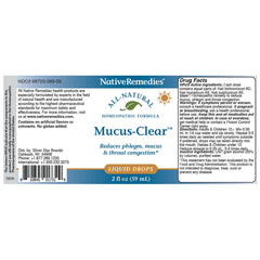 Native Remedies Mucus-Clear packaging on retail display