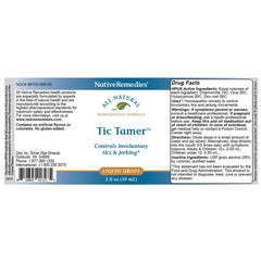 Native Remedies Tic Tamer 2 Pack dropper dispenses tincture for quick calming support.