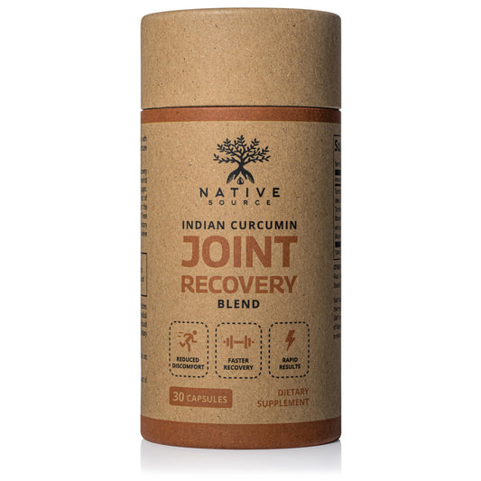 Native Source Indian Curcumin bottle with turmeric capsules for joint support