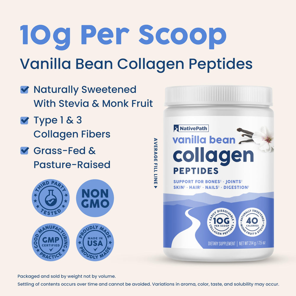 NativePath collagen peptides dissolve easily in hot tea for a smooth cup.
