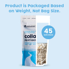 NativePath collagen peptides glass with drink illustrating beauty support