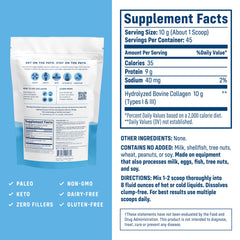 NativePath collagen peptides powder closeup highlighting fine texture for easy mixing