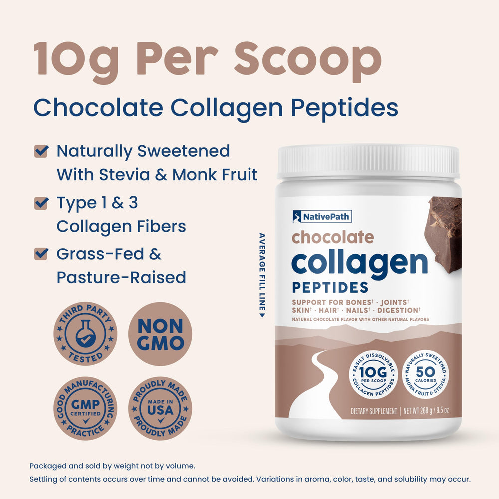 Tub of NativePath Collagen Peptides showing packaging and branding