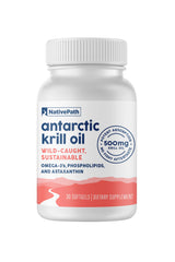 NativePath Wild-Caught Antarctic Krill Oil bottle highlighting pure omega-3 source for daily use