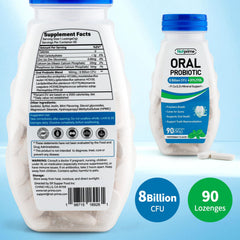 Natprime six-strain formula close-up highlights balanced oral microbiota