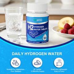 Natprime hydrogen tablets in a 90 count bottle ready for travel or gym use