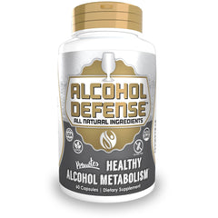 Natrium Health Alcohol Defense bottle label highlights natural post-drinking support