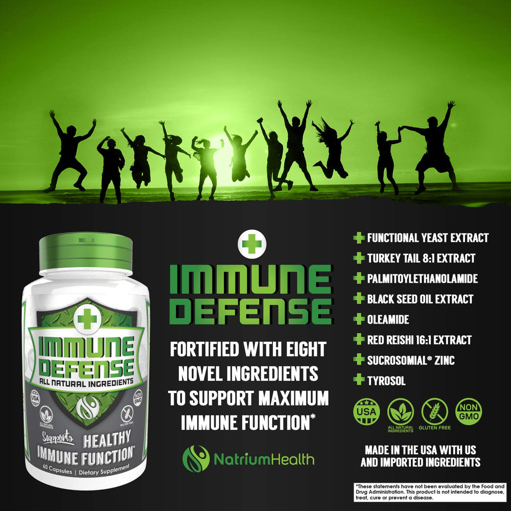 Natrium Health Immune Defense bottle closeup with smooth capsules visible