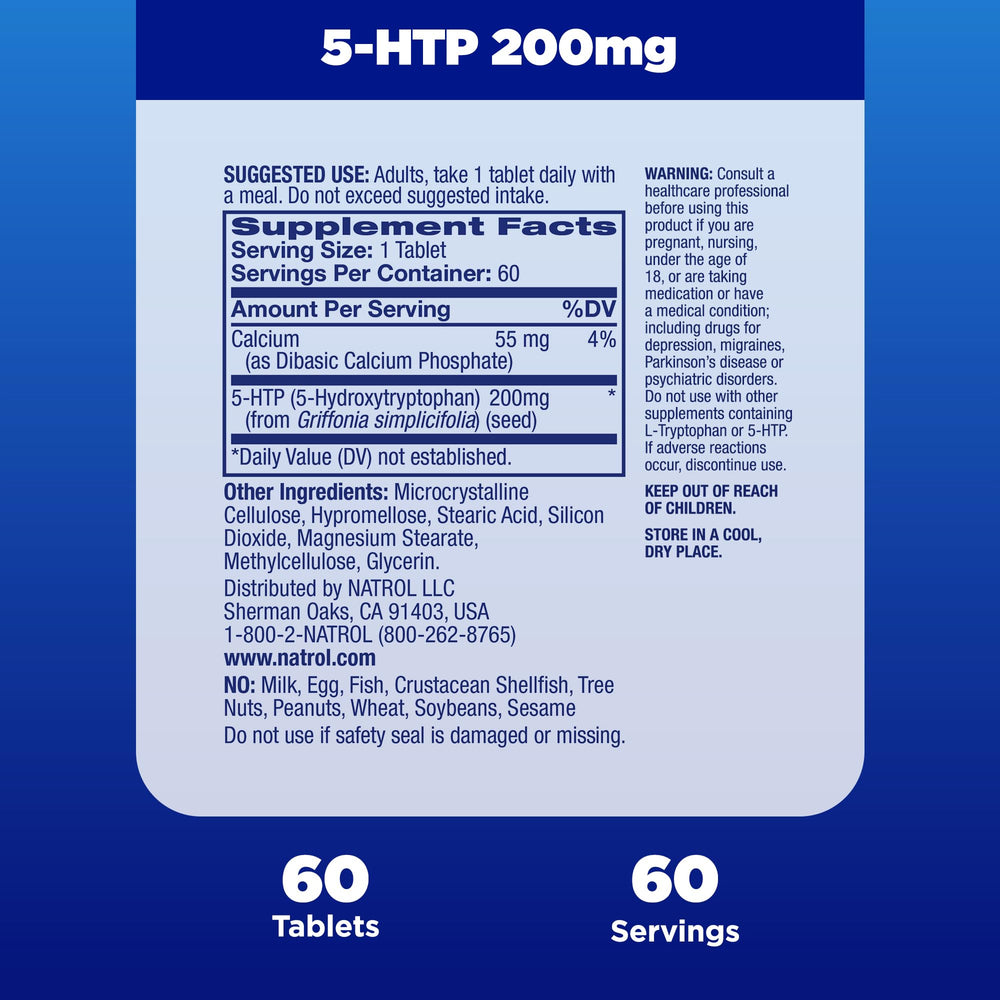 Natrol 5-HTP packaging box for 60-day supply