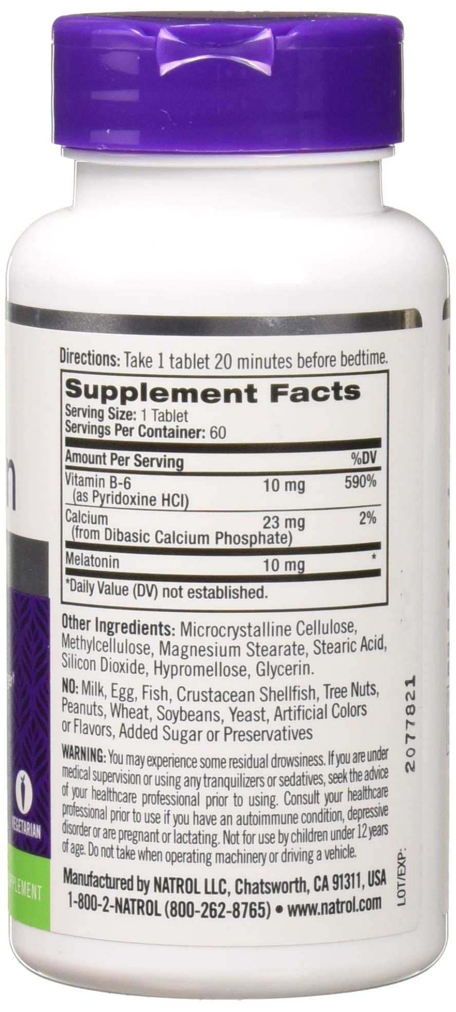 Natrol Advanced Sleep Melatonin 5 mg initial dosage view for quick sleep onset.
