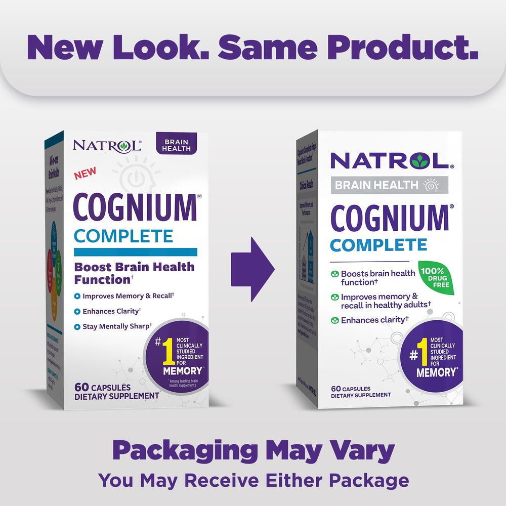 Close-up of Natrol Cognium Complete capsules for an easy daily routine