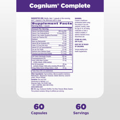 Natrol Cognium Complete packaging box emphasizes a 60-count bottle