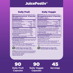 Natrol JuiceFestiv greens featuring spirulina, wheat grass, and goji berries.