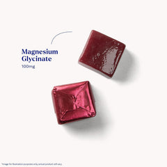 Natrol Magnesium Glycinate bottle label highlights 100 mg per chew.