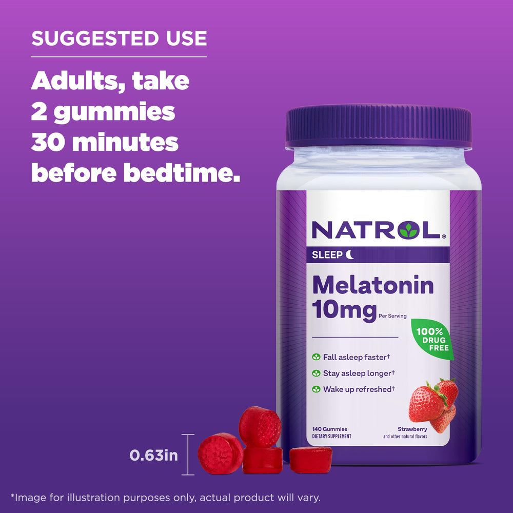 Nighttime routine setup featuring Natrol melatonin gummies.