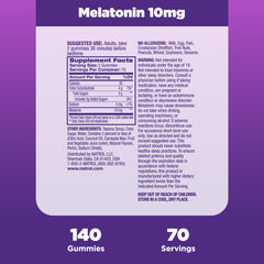 Natrol label shows gelatin-free formula and strawberry flavor.
