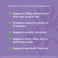 Natrol Sleep & Restore bottle side highlighting ingredients for nighttime calm