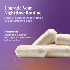 Natrol Sleep & Restore featured in a calming nighttime routine.
