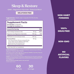 Natrol vegetarian capsules highlight drug-free formulation for sleep.