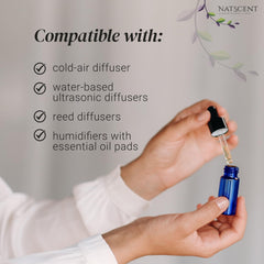 Natscent Lavender bottle creating soothing vibes for evening relaxation.