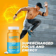 Natty Addy natural wood setup conveys premium focus formula