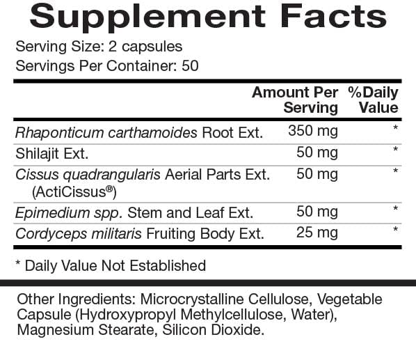 Natura Botanabol Rhaponticum extract highlighting energy optimization.